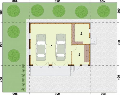 RZUT PRZYZIEMIA G84 szkielet drewniany - wersja lustrzana