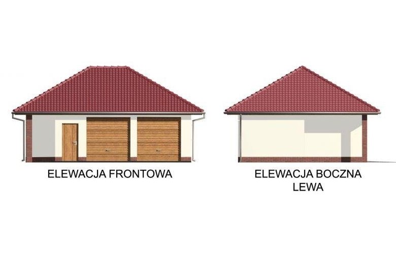 Projekt garażu G33 szkielet drewniany - elewacja 1