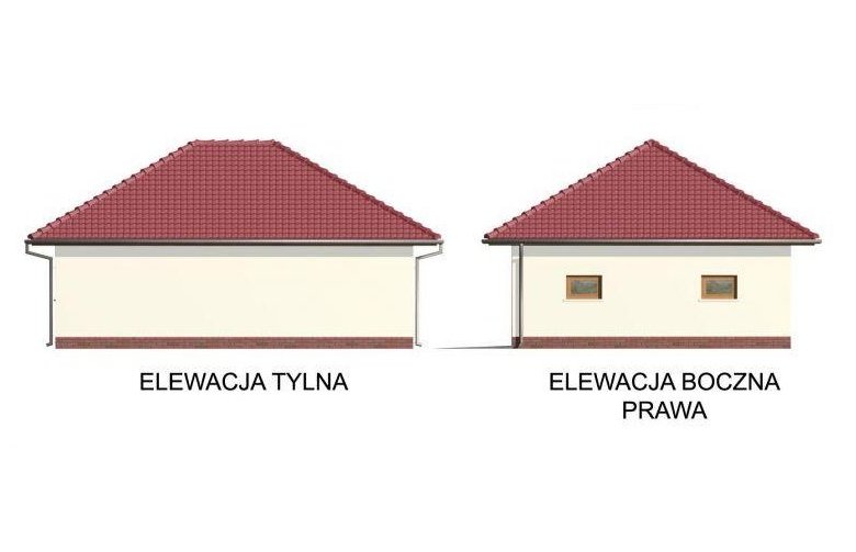 Projekt garażu G33 szkielet drewniany - elewacja 2