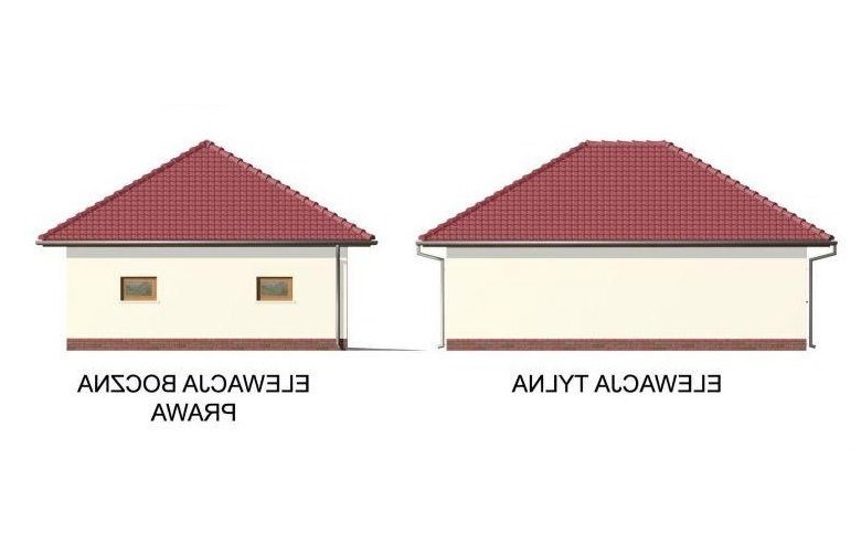 Projekt garażu G33 szkielet drewniany - elewacja 2