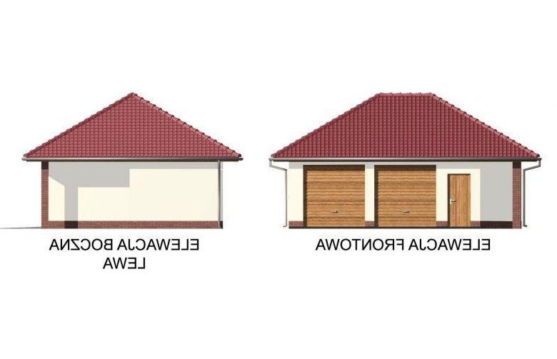 Projekt budynku gospodarczego G33 szkielet drewniany - elewacja 1