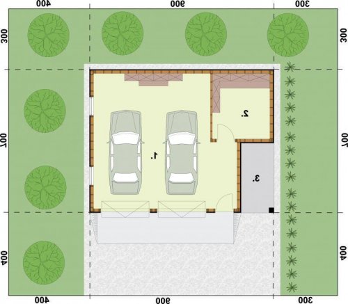 RZUT PRZYZIEMIA G33 szkielet drewniany - wersja lustrzana