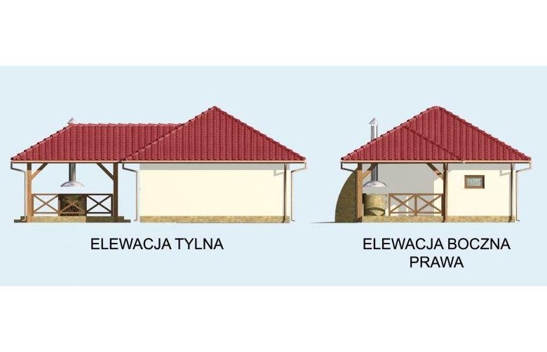 Projekt garażu G24 Szkielet drewniany - elewacja 2