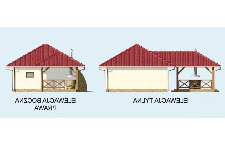 Projekt garażu G24 Szkielet drewniany - elewacja 2