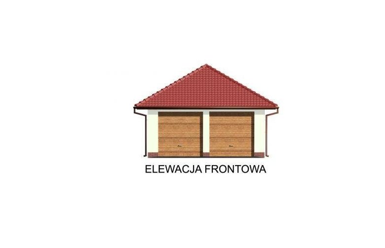 Projekt garażu G32 szkielet drewniany - elewacja 1