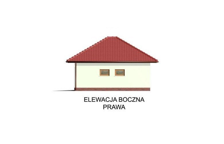 Projekt garażu G32 szkielet drewniany - elewacja 4