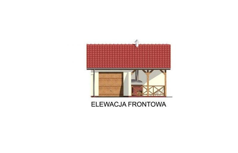 Projekt garażu G41 szkielet drewniany - elewacja 1