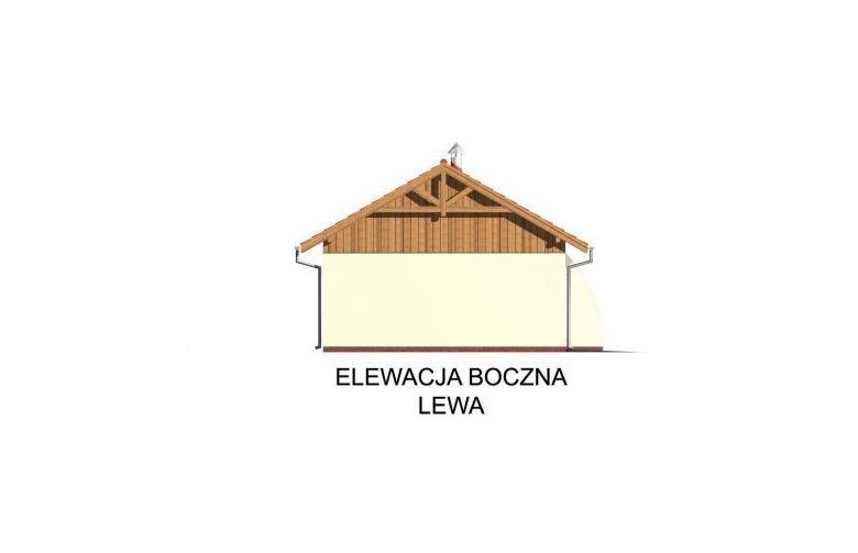 Projekt garażu G41 szkielet drewniany - elewacja 3