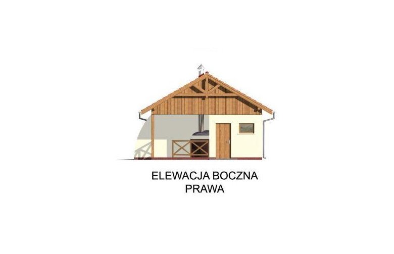 Projekt garażu G41 szkielet drewniany - elewacja 4