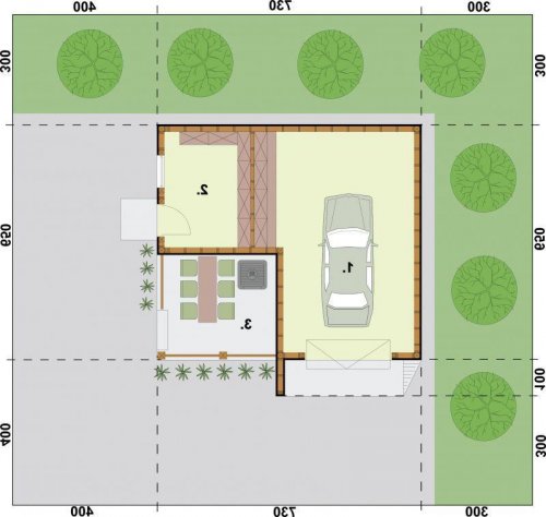 RZUT PRZYZIEMIA G41 szkielet drewniany - wersja lustrzana