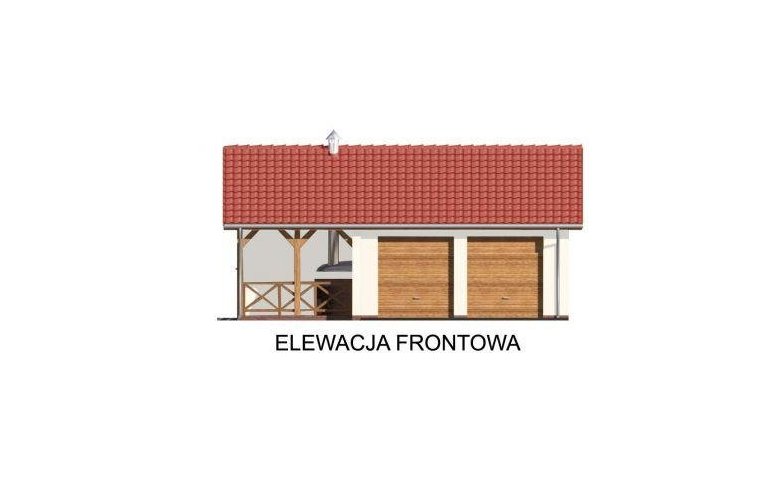 Projekt garażu G42 szkielet drewniany - elewacja 1