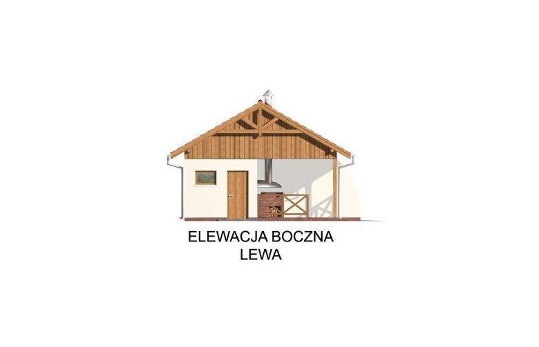 Projekt garażu G42 szkielet drewniany - elewacja 3