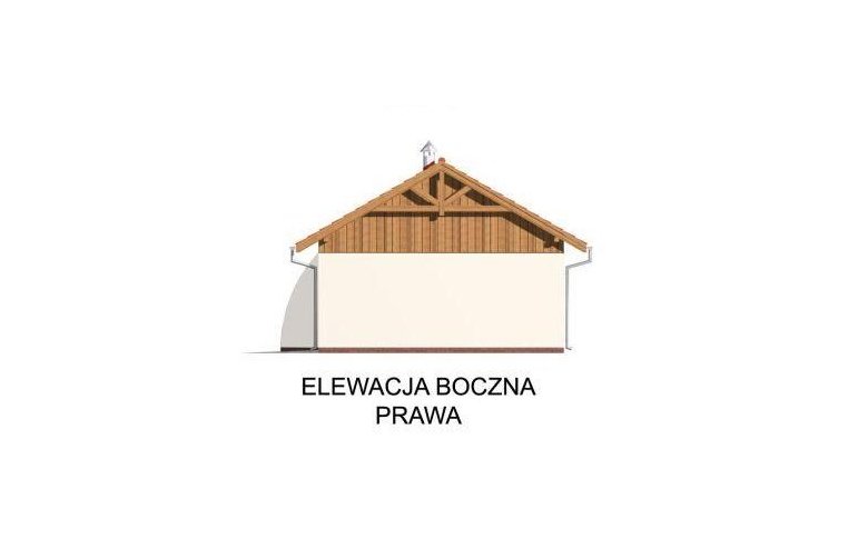 Projekt garażu G42 szkielet drewniany - elewacja 4