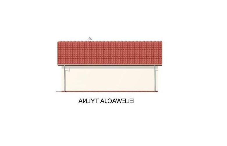 Projekt garażu G42 szkielet drewniany - elewacja 2