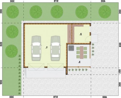 RZUT PRZYZIEMIA G42 szkielet drewniany - wersja lustrzana