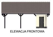 Elewacja projektu G48 szkielet drewniany, wiata garażowa - 1