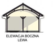 Elewacja projektu G48 szkielet drewniany, wiata garażowa - 2