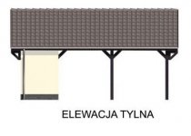 Elewacja projektu G48 szkielet drewniany, wiata garażowa - 3