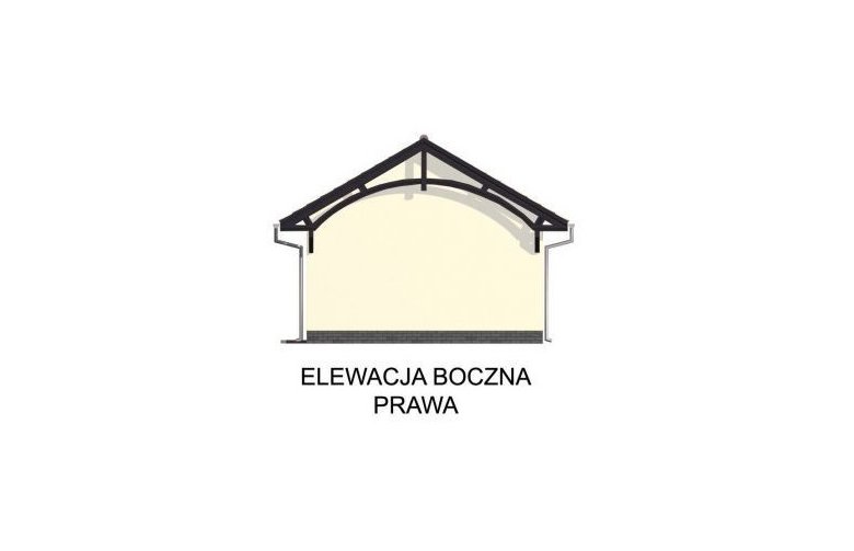 Projekt budynku gospodarczego G48 szkielet drewniany, wiata garażowa - elewacja 4