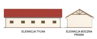 Elewacja projektu G49 garaż czterostanowiskowy, szkielet drewniany - 2