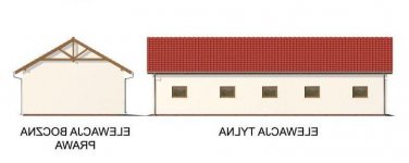 Elewacja projektu G49 garaż czterostanowiskowy, szkielet drewniany - 2 - wersja lustrzana