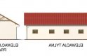 Projekt budynku gospodarczego G49 garaż czterostanowiskowy, szkielet drewniany - elewacja 2