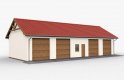 Projekt budynku gospodarczego G49 garaż czterostanowiskowy, szkielet drewniany - wizualizacja 1