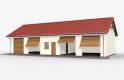 Projekt budynku gospodarczego G49 garaż czterostanowiskowy, szkielet drewniany - wizualizacja 3