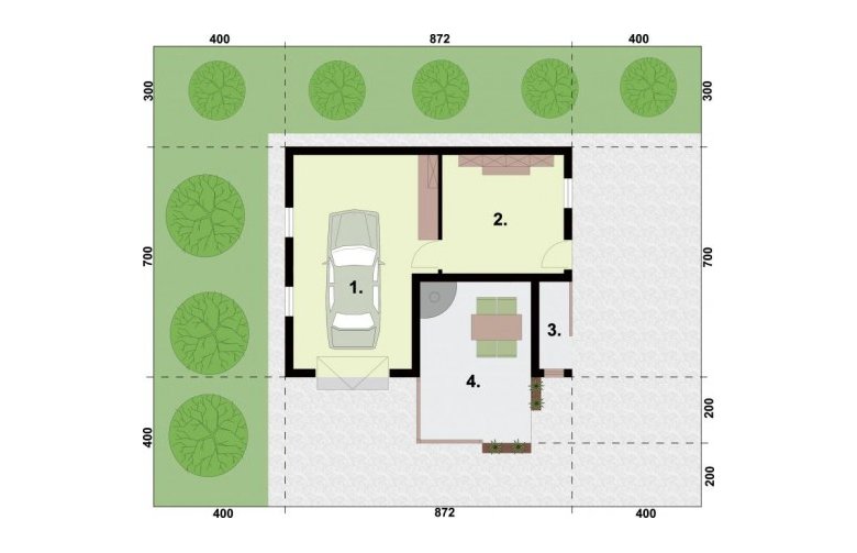 Projekt garażu G322 - rzut przyziemia