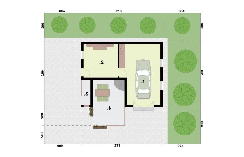 Projekt garażu G322 - rzut przyziemia