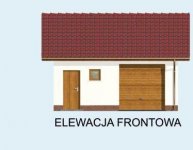 Elewacja projektu G73 szkielet drewniany garaż jednostanowiskowy z pomieszczeniem gospodarczym - 1