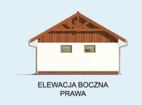 Elewacja projektu G73 szkielet drewniany garaż jednostanowiskowy z pomieszczeniem gospodarczym - 4