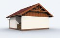 Projekt garażu G73 szkielet drewniany garaż jednostanowiskowy z pomieszczeniem gospodarczym - wizualizacja 2
