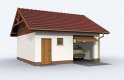 Projekt garażu G73 szkielet drewniany garaż jednostanowiskowy z pomieszczeniem gospodarczym - wizualizacja 3