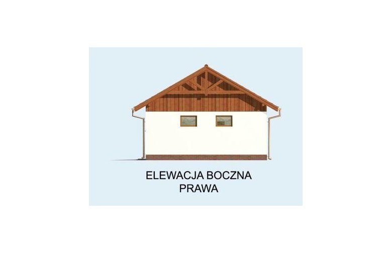 Projekt budynku gospodarczego G73  garaż jednostanowiskowy  - elewacja 4