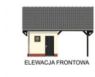 Elewacja projektu G47 szkielet drewniany, wiata garażowa - 1