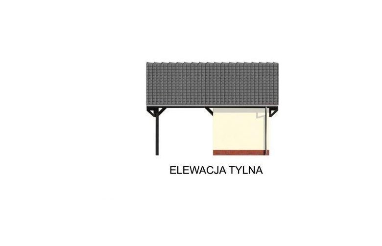 Projekt budynku gospodarczego G47 szkielet drewniany, wiata garażowa - elewacja 2