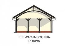 Elewacja projektu G47 szkielet drewniany, wiata garażowa - 4