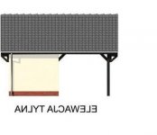 Elewacja projektu G47 szkielet drewniany, wiata garażowa - 2 - wersja lustrzana