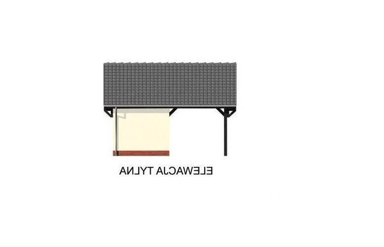 Projekt budynku gospodarczego G47 szkielet drewniany, wiata garażowa - elewacja 2