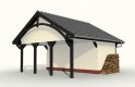Projekt budynku gospodarczego G47 szkielet drewniany, wiata garażowa - wizualizacja 2