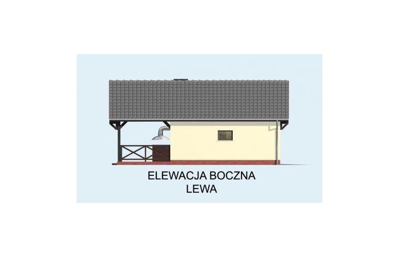 Projekt garażu G57 szkielet drewniany - elewacja 3