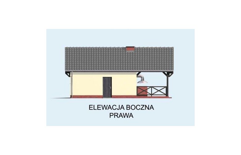 Projekt garażu G57 szkielet drewniany - elewacja 4