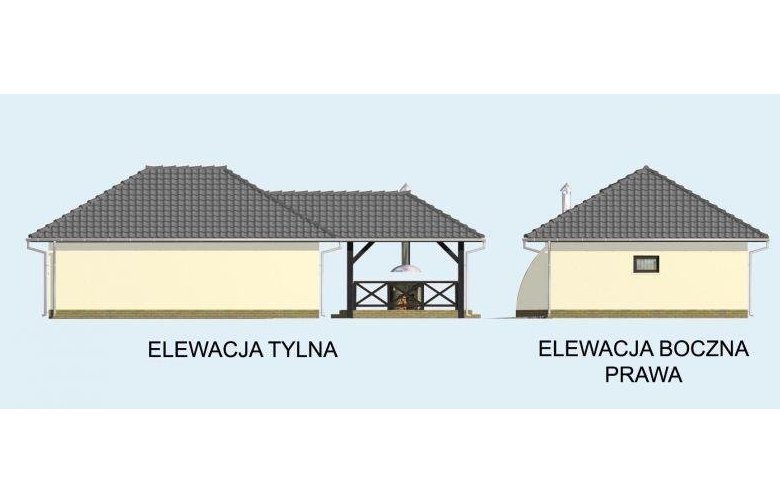 Projekt garażu G54 szkielet drewniany - elewacja 2