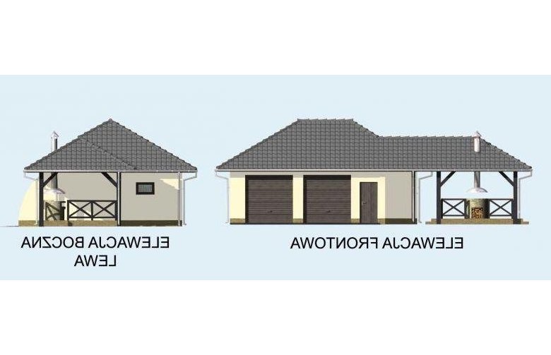 Projekt garażu G54 szkielet drewniany - elewacja 1