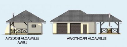 Elewacja projektu Budynek gospodarczy G54  - 1 - wersja lustrzana