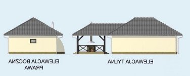 Elewacja projektu Budynek gospodarczy G54  - 2 - wersja lustrzana