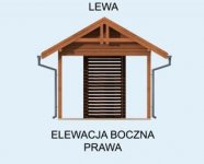 Elewacja projektu W2 Wiata garażowa jednostanowiskowa - 4