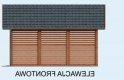 Projekt garażu W2 Wiata garażowa jednostanowiskowa - elewacja 1
