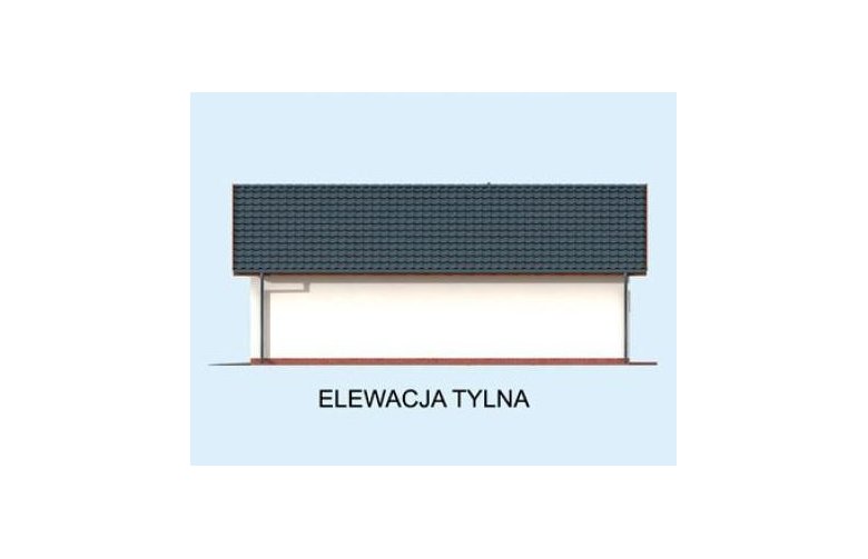 Projekt garażu G324 garaż dwustanowiskowy z pomieszczeniem gospodarczym - elewacja 2